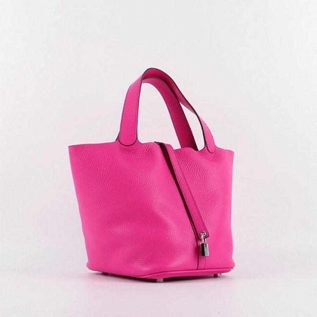 Rose red fake H**me5 Picotin Lock handbag