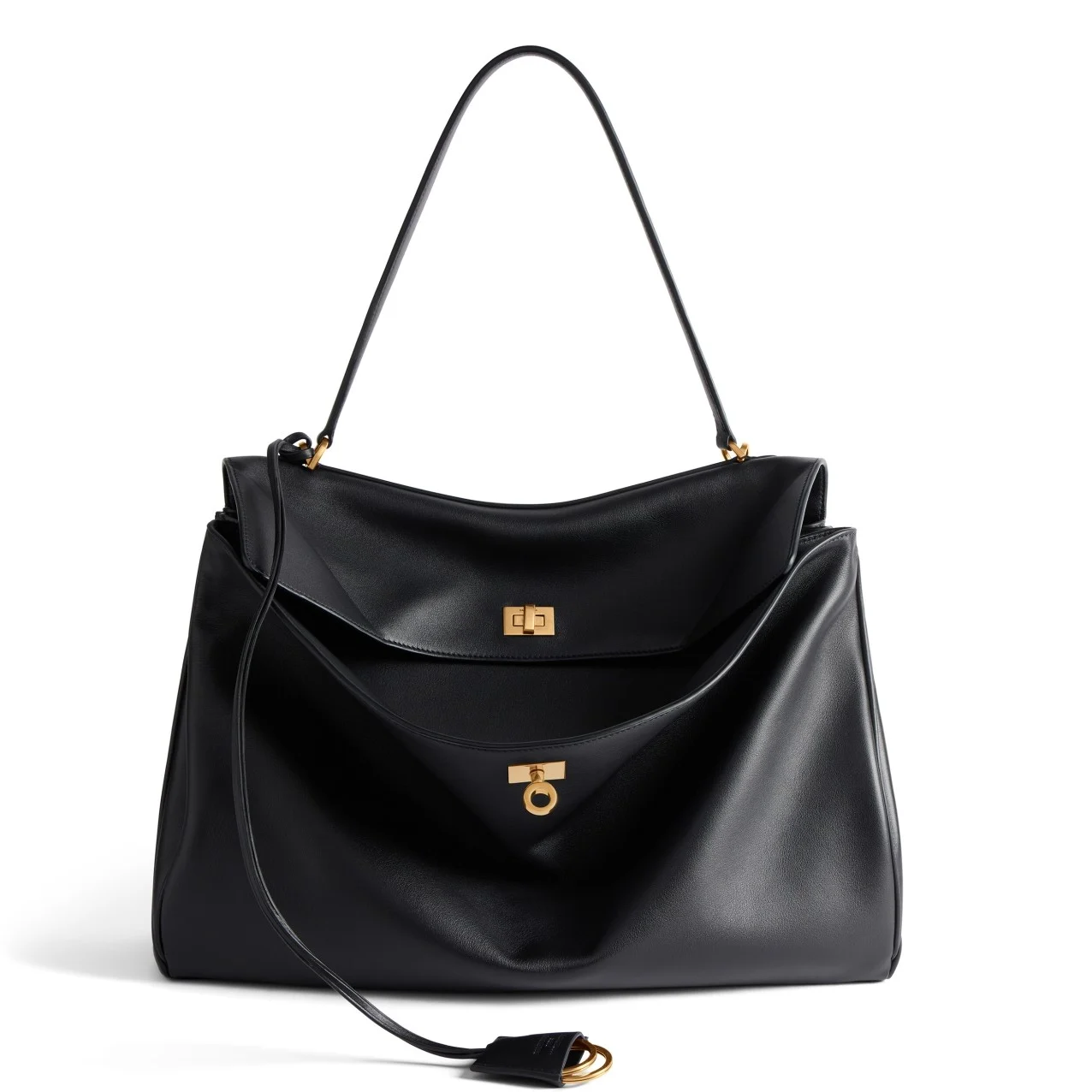 Knockoff Ba1en*iaga Rodeo Large Bag Black Calfskin