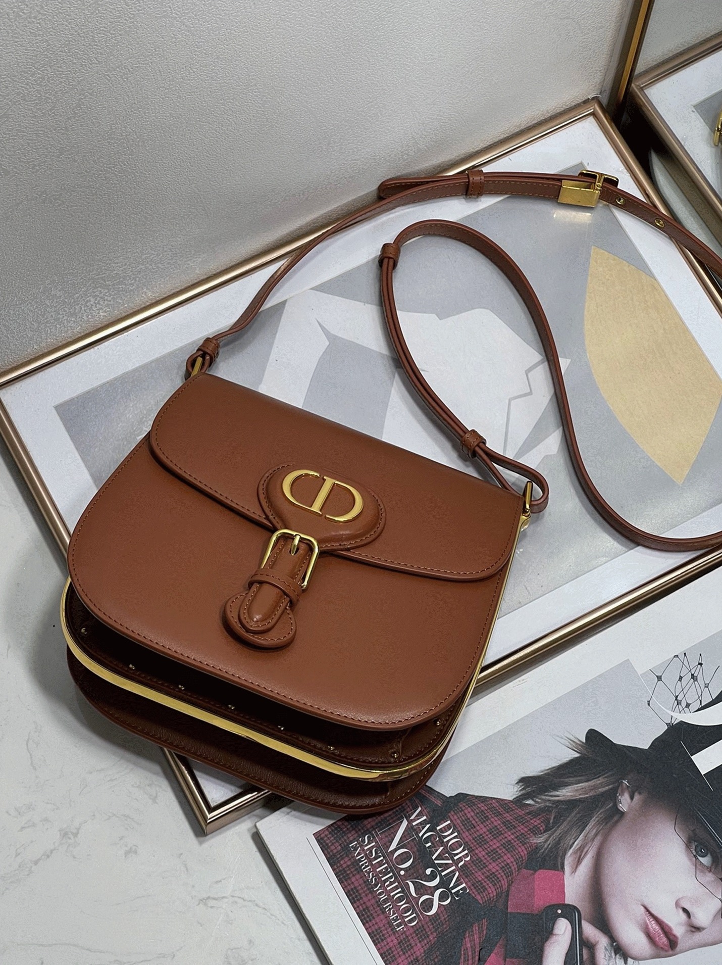 D10r Bobby Frame Bag Knockoff in Brown