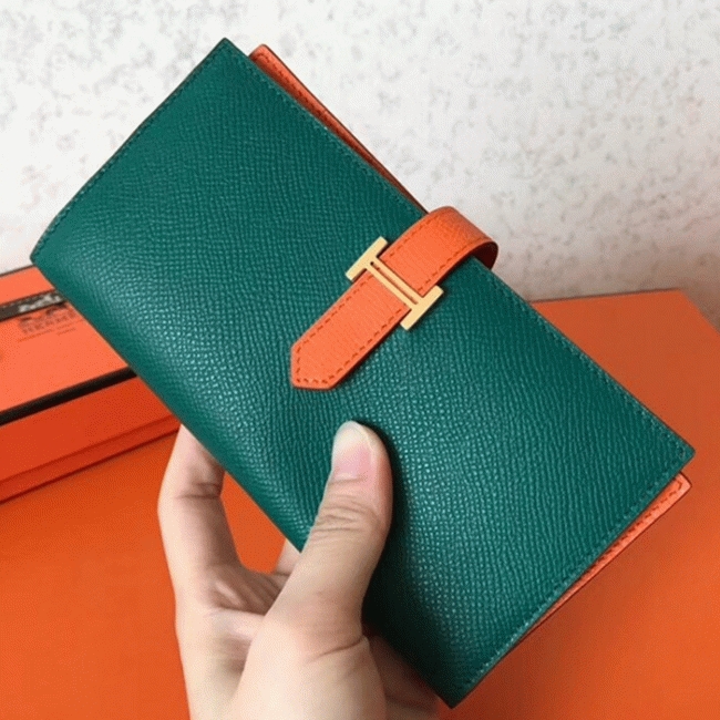 Malachite Orange Knockoff H**me5 Bearn Wallet