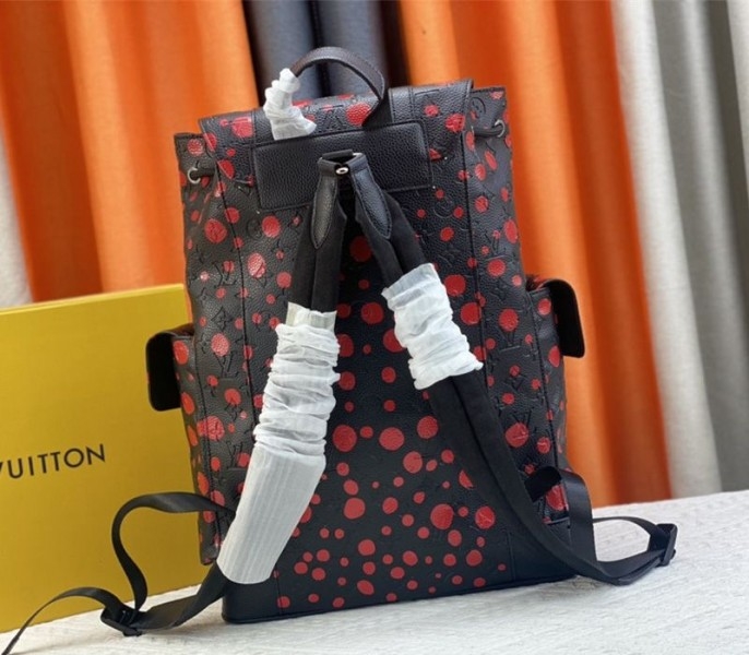 L0vis Vvtt0n X YK Christopher Backpack In Red Infinity Dots