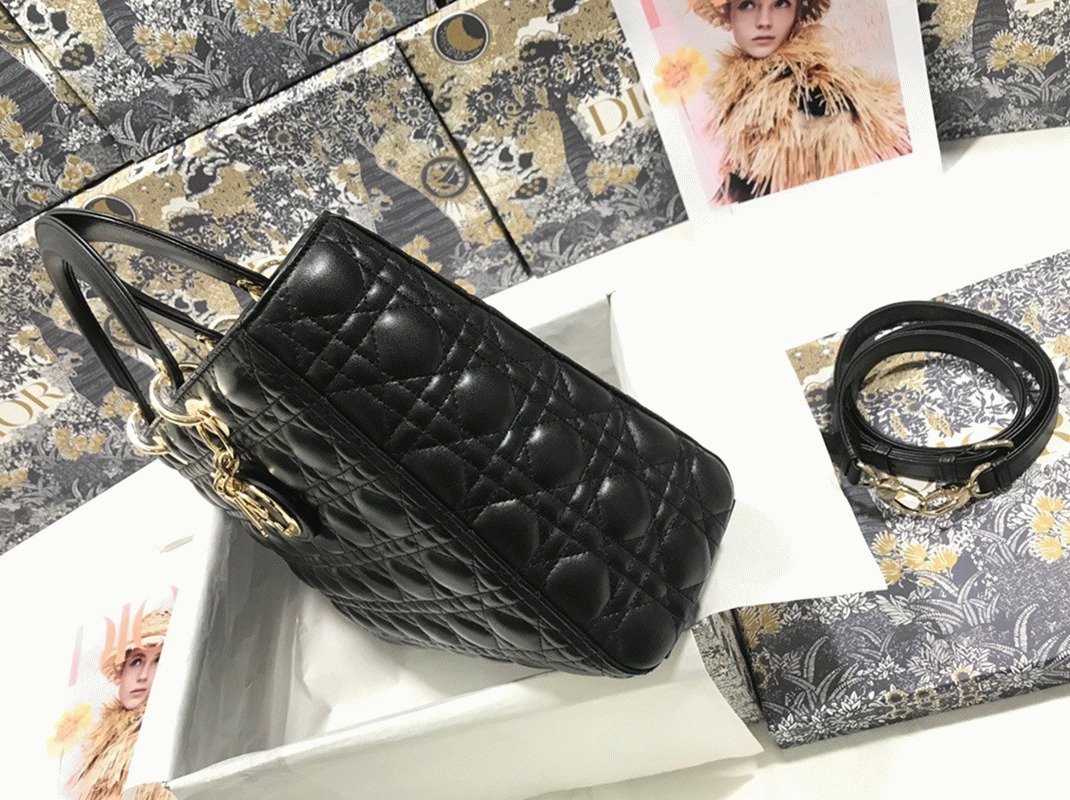 D10r Lady D10r Large Bag Knockoff in Black