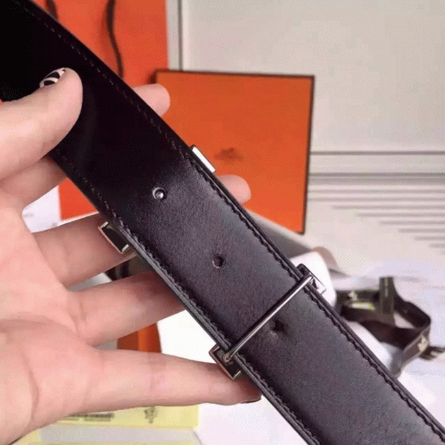 Fake H**me5 Kits belt in grey epsom with Constance buckle