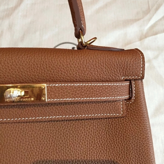 Gold Clemence Knockoff H**me5 Kelly Retourne 28cm Classic Bag