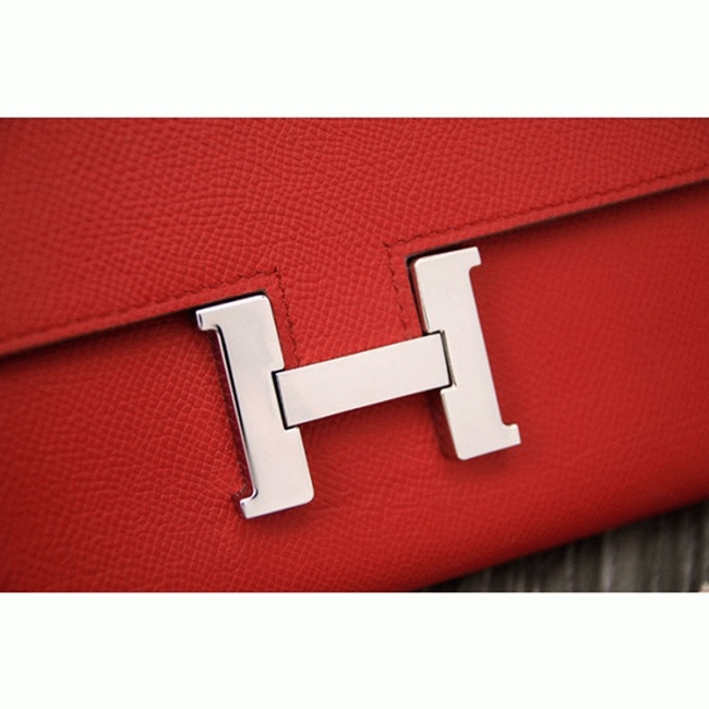 Red AAA fake H**me5 Constance wallet