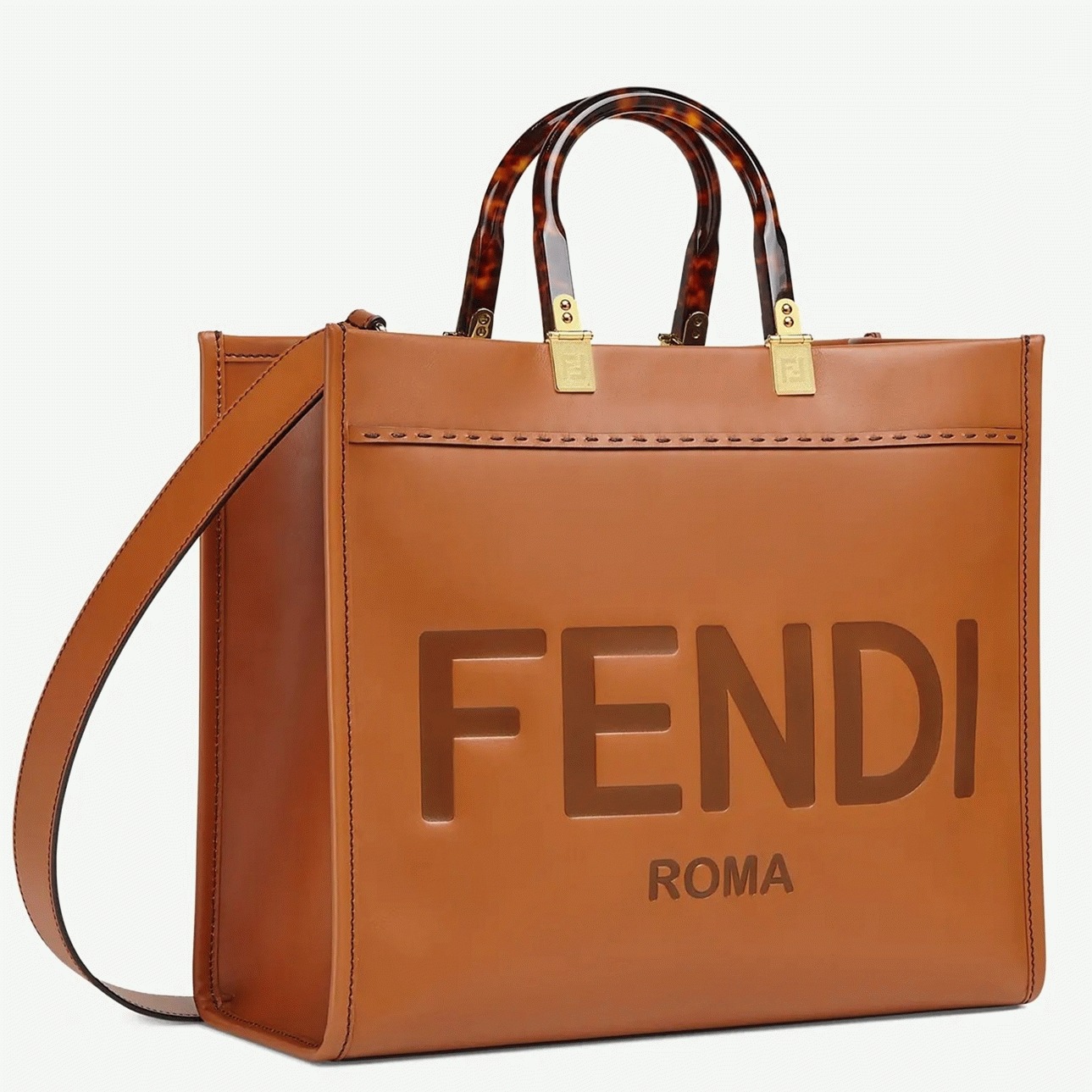 Top Quality Replica F**di Sunshine Medium Tote Bag In Brown Calfskin