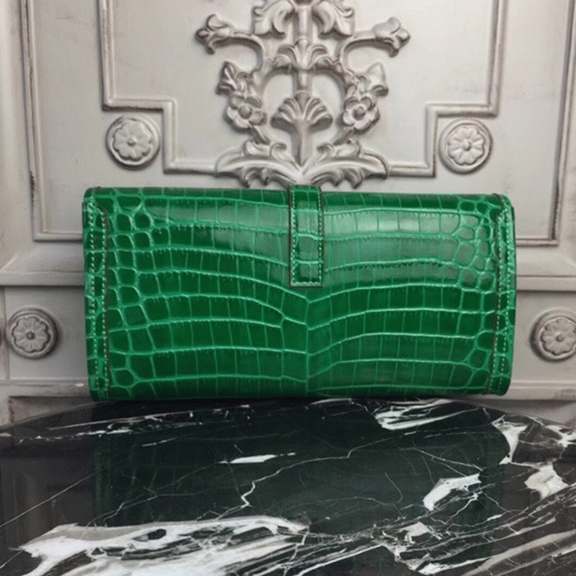 Bambou Knockoff H**me5 Jige Elan 29 Green Accent Clutch
