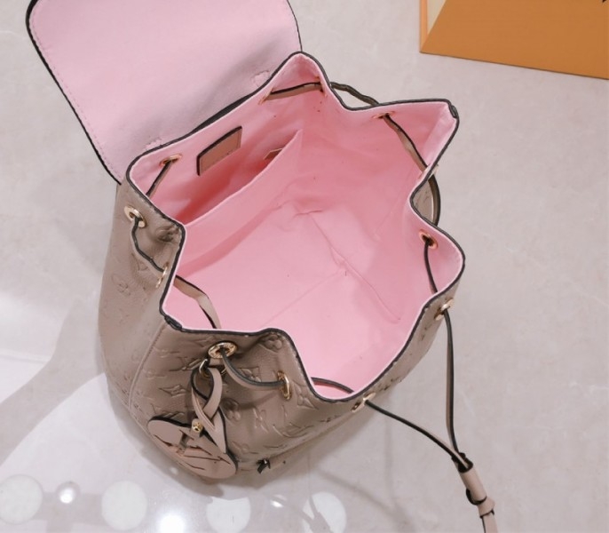 L0vis Vvtt0n Monogram Empreinte Leather Montsouris PM Backpack In Tourterelle Gray