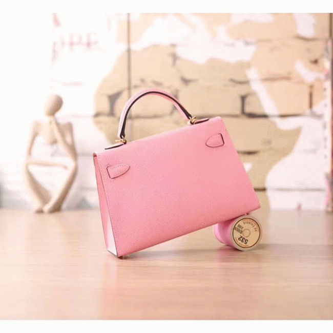 Pink Epsom Replica H**me5 Kelly 20cm Graceful Bag