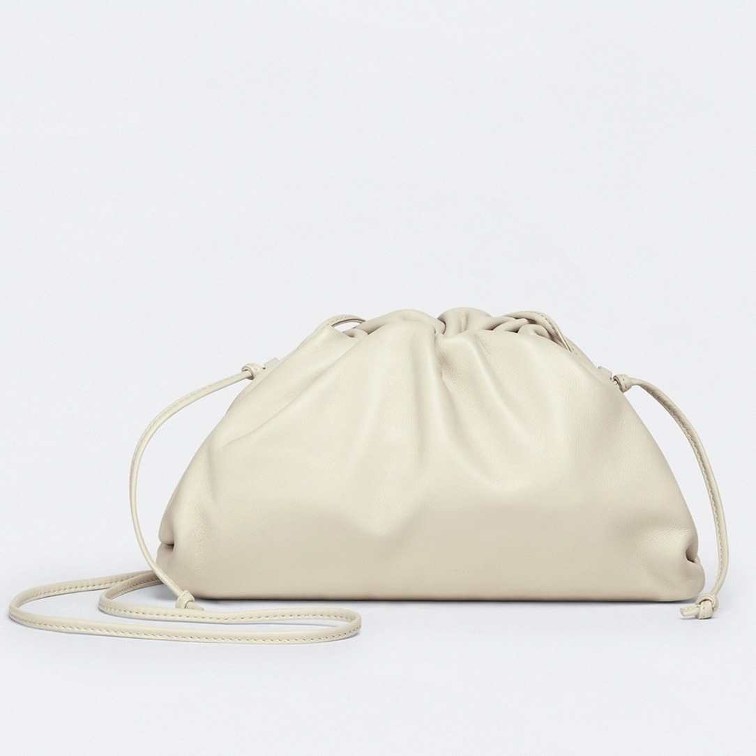 Knockoff B0tt*ga Ven*ta Mini Pouch with Strap Ivory