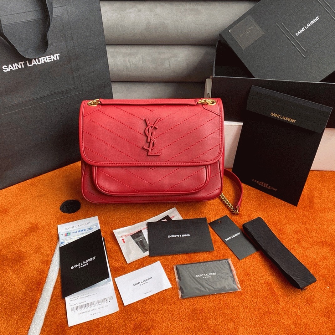 Replica Sa1nt Lau*nt Niki Medium Chain Bag Red