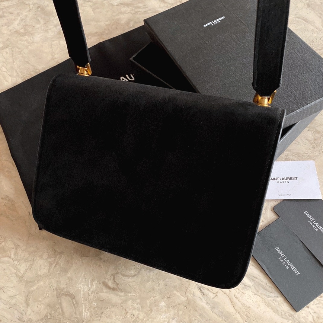 Fake Sa1nt Lau*nt Le Carre Satchel Bag Black