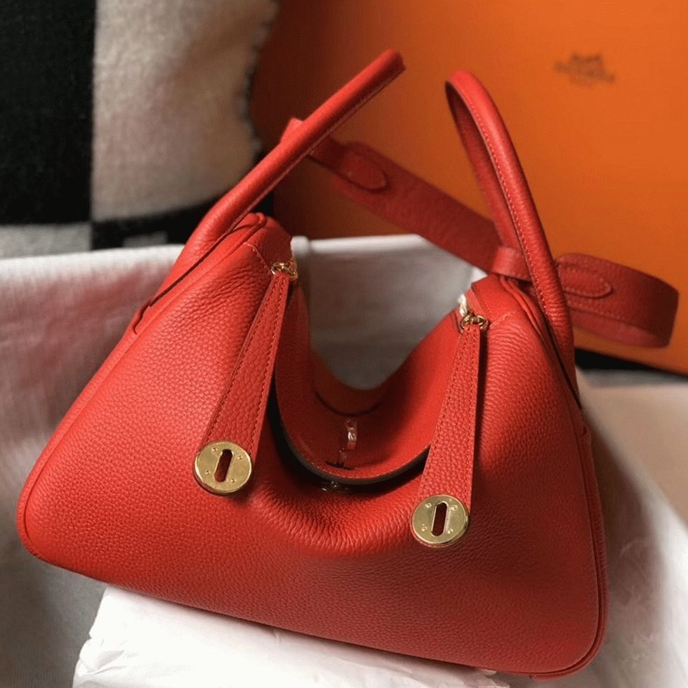 Designer replica H**me5 Lindy 30cm bag in red shade