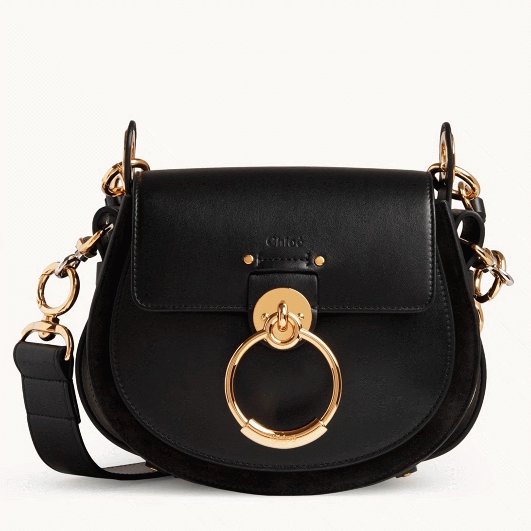 top quality knockoff Ch10e small tess shoulder bag in black calfskin
