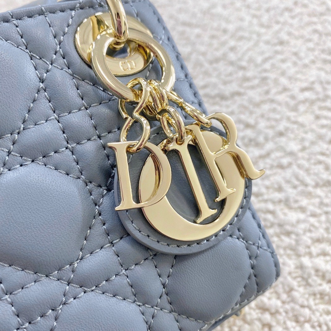 D10r Lady D10r Micro Bag Fake in Blue Cannage Lambskin