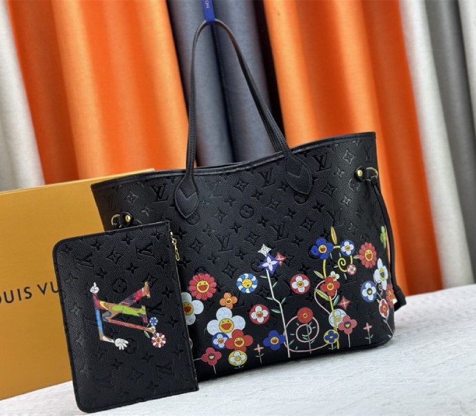 L0vis Vvtt0n X TM Monogram Empreinte Neverfull MM In Black With Style 2