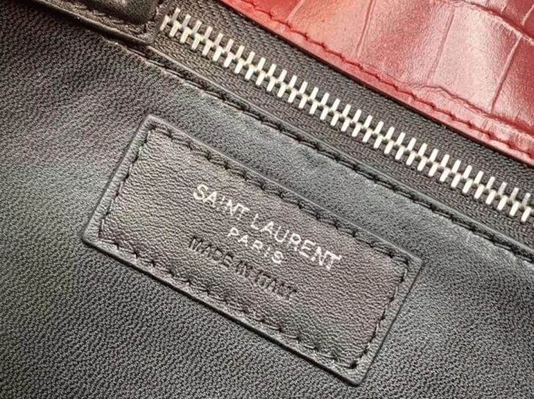 Fake Sa1nt Lau*nt Cassandra Medium Bag Bordeaux Crocodile