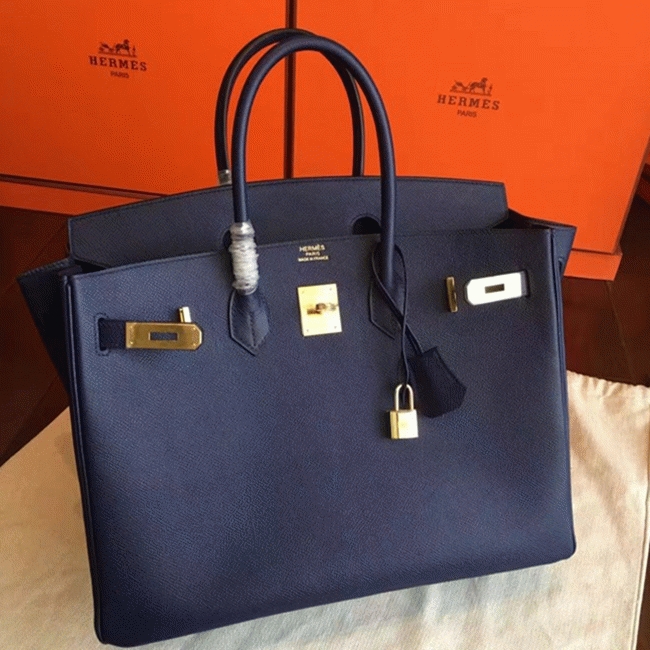 Sapphire Knockoff H**me5 Birkin 35cm Elegant Tote
