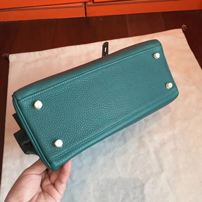 Malachite Clemence Copy Designer H**me5 Kelly Retourne 28cm Bag