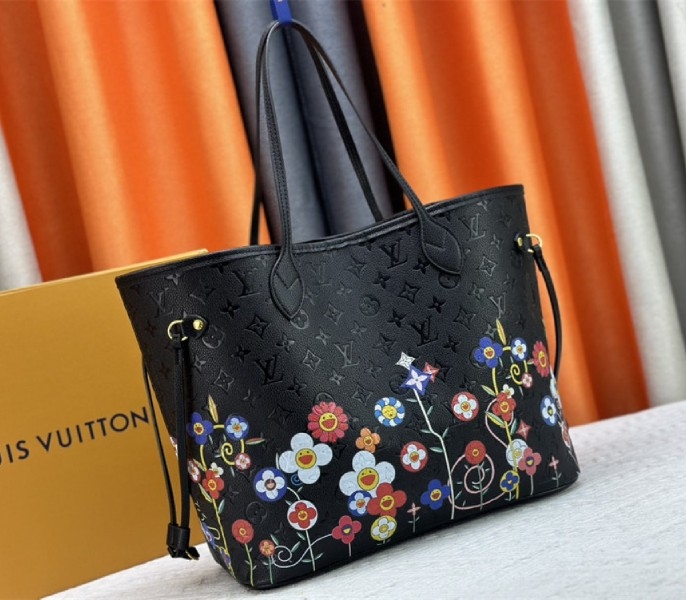 L0vis Vvtt0n X TM Monogram Empreinte Neverfull MM In Black With Style 2