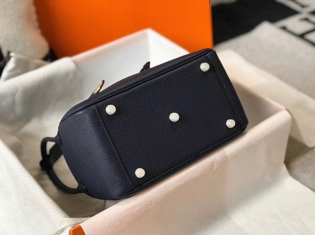 Fake designer H**me5 Lindy 26cm handbag in navy blue