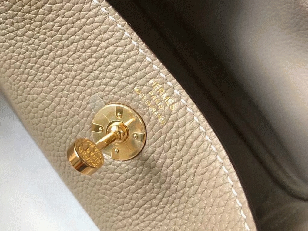 Luxury replica H**me5 Lindy Mini handbag in tourterelle shade