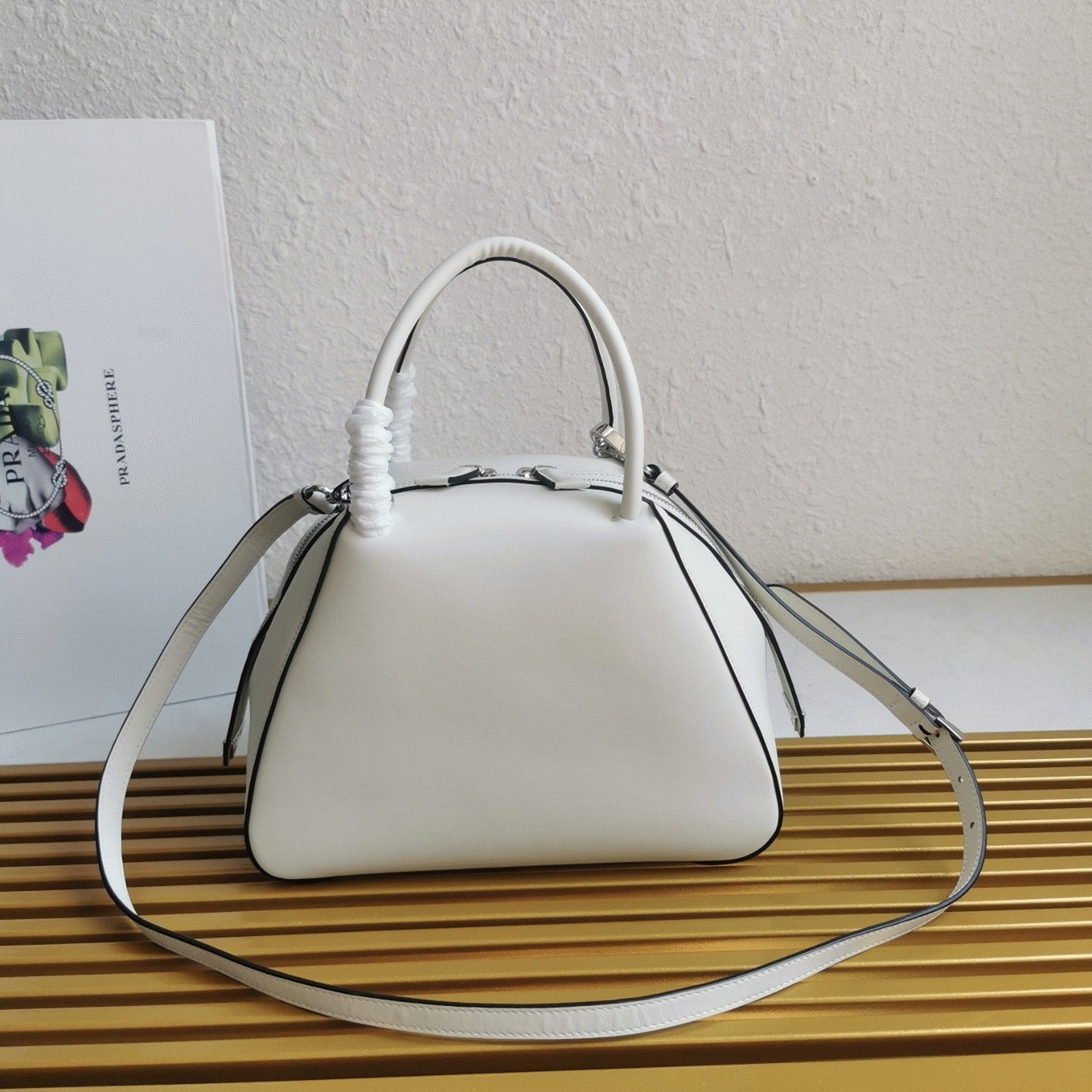 Pra*a S*pernova Small Top Handle Bag Imitation in White