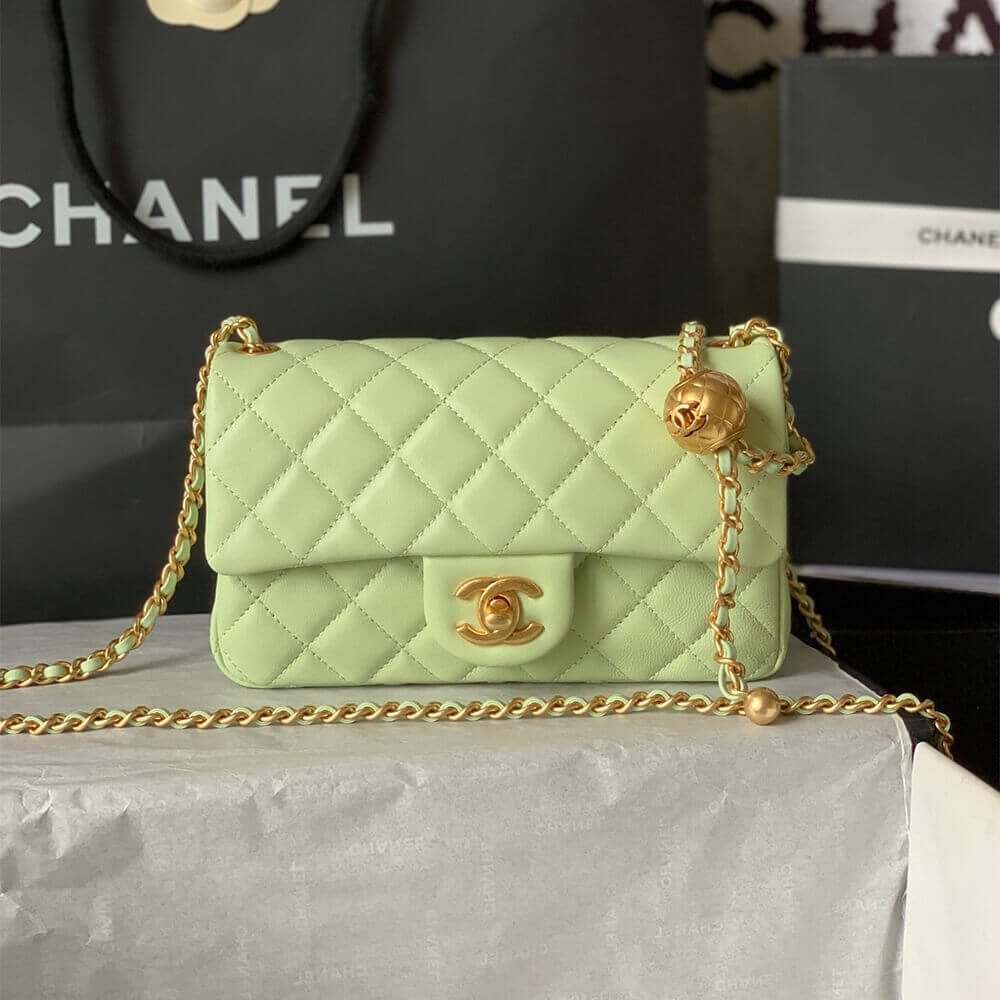 Ch**el Pearl Crush Mini Rectangular Flap