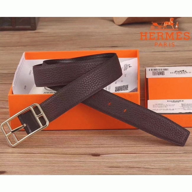 Luxury fake H**me5 chocolate-colored Cape Cod 32 reversible belt