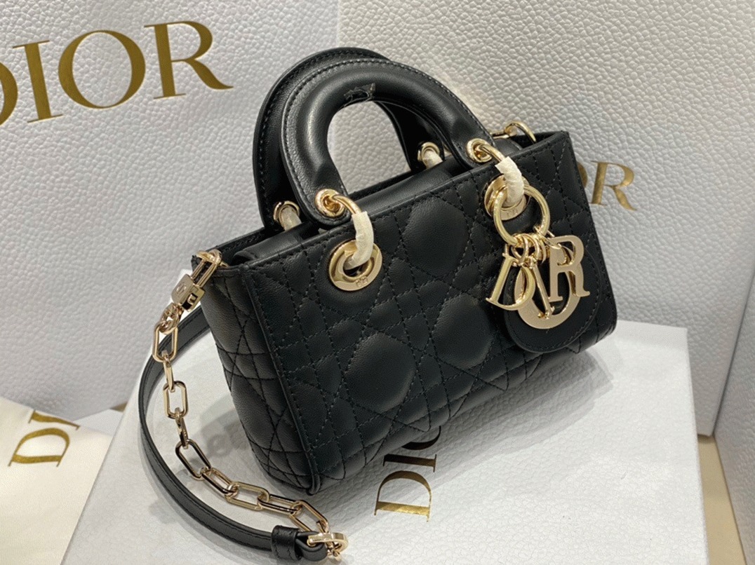 D10r Lady D-Joy Micro Bag Replica in Black Cannage Lambskin