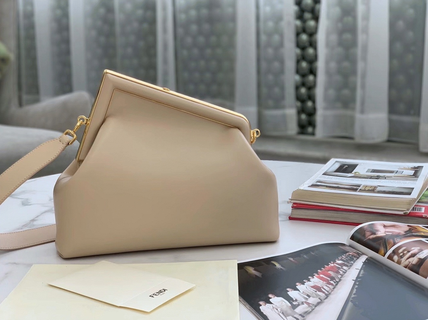 Top Quality Knockoff F**di First Small Bag In Beige