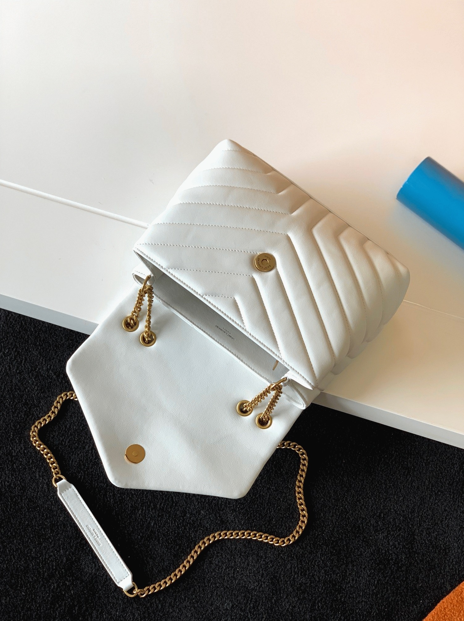 Replica Sa1nt Lau*nt LouLou Small Chain Bag White