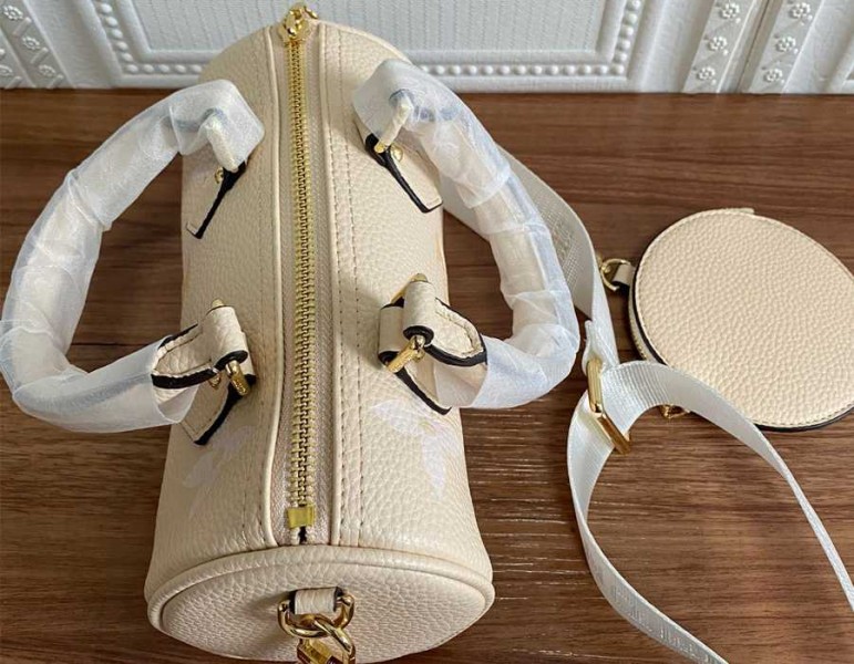 L0vis Vvtt0n Bicolor Monogram Empreinte Papillon BB Bag In Cream And Saffron
