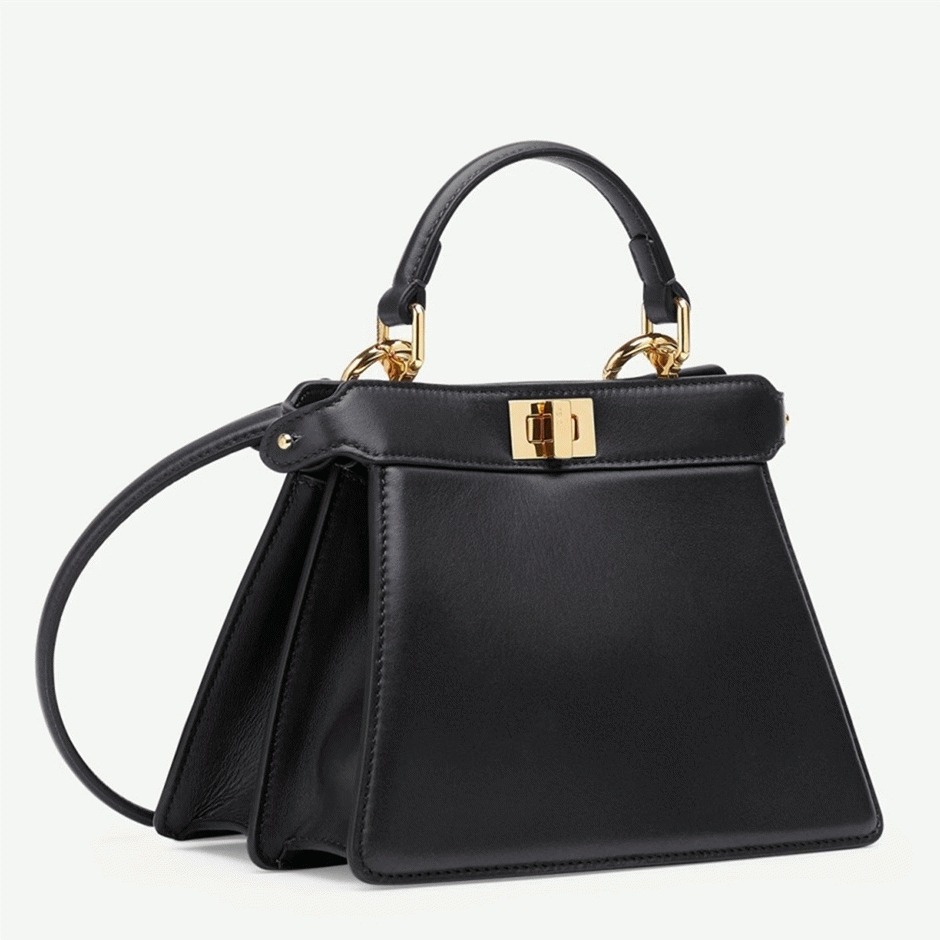 Top Quality Replica F**di Peekaboo ISeeU Petite Bag In Black Nappa Leather