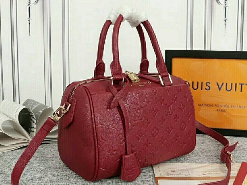 L0vis Vvtt0n Monogram Empreinte Speedy Bandouliere 25 Handbag In Bordeaux