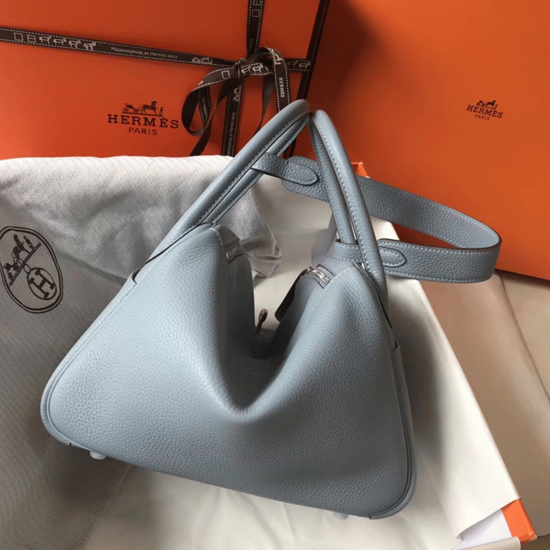 Replica H**me5 Lindy 30cm bag in blue lin color