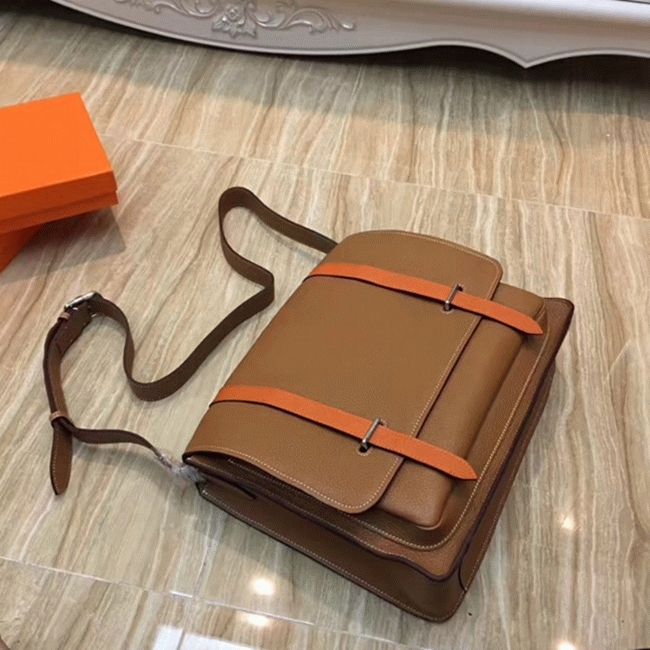 Brown Bicolor Knockoff H**me5 Steve Messenger Bag