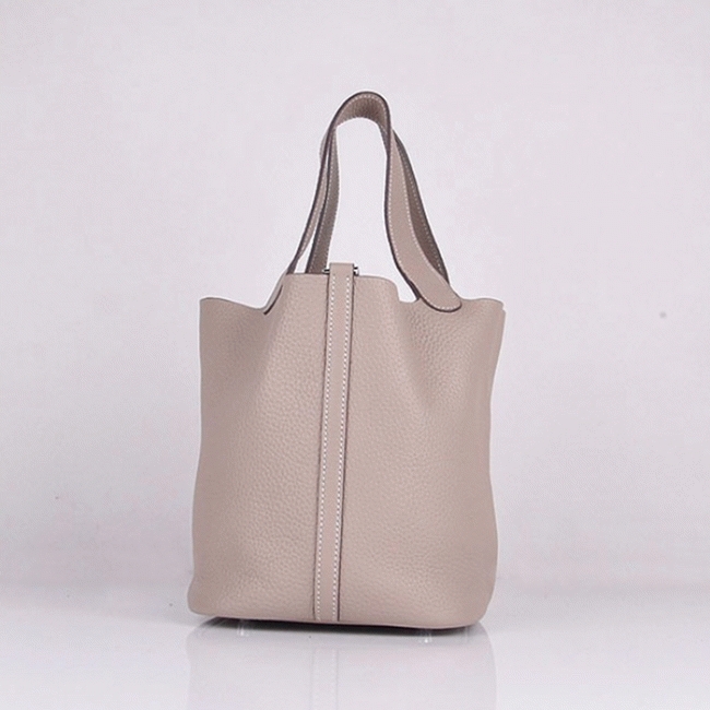 Grey knockoff H**me5 Picotin Lock handbag