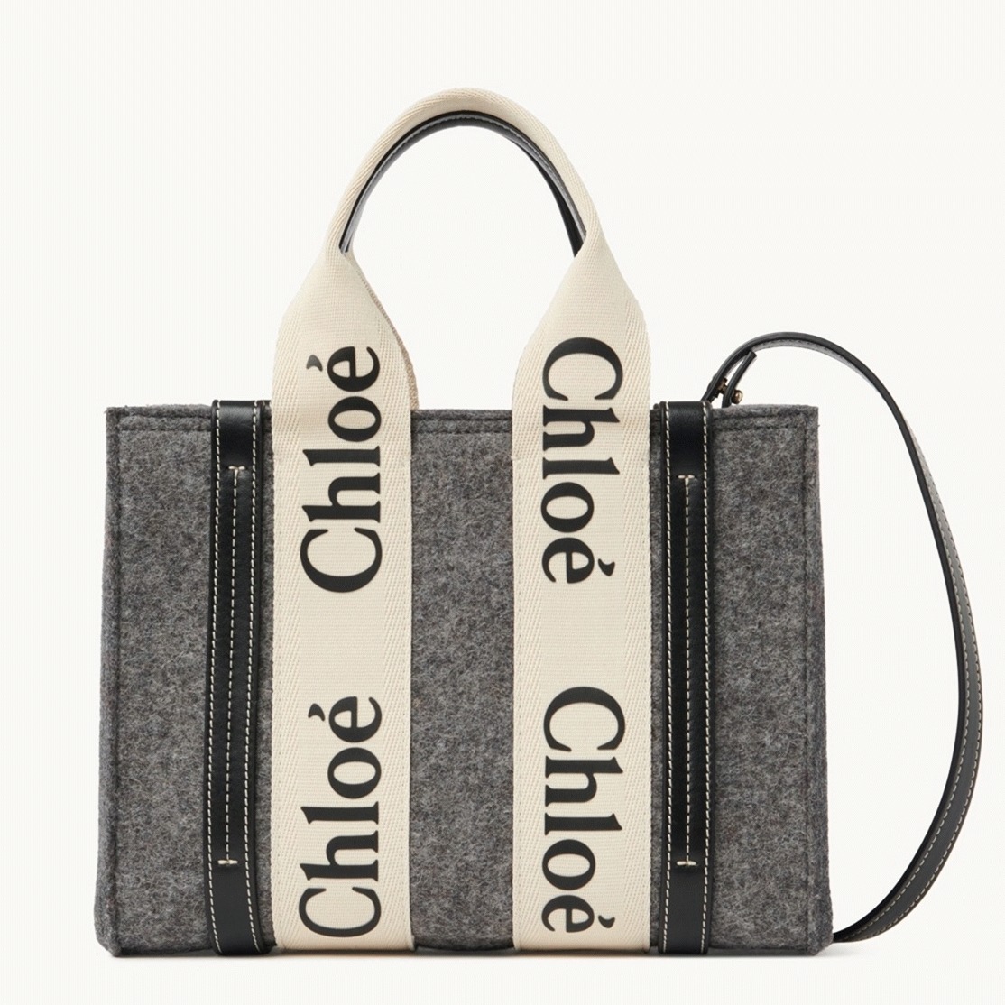 top quality knockoff previous previous Ch10e small woody tote bag in grey felt
