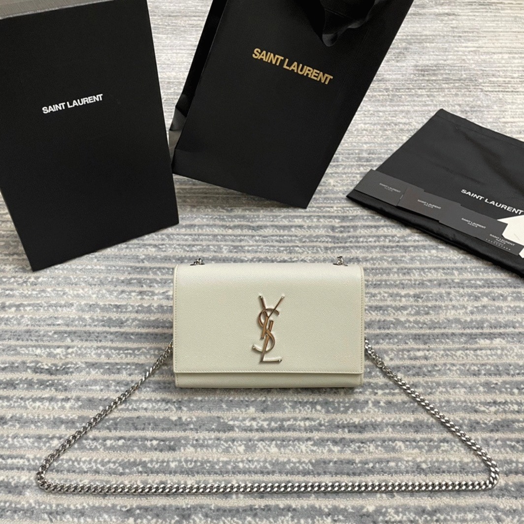Fake Sa1nt Lau*nt Kate Small Chain Bag Ivory
