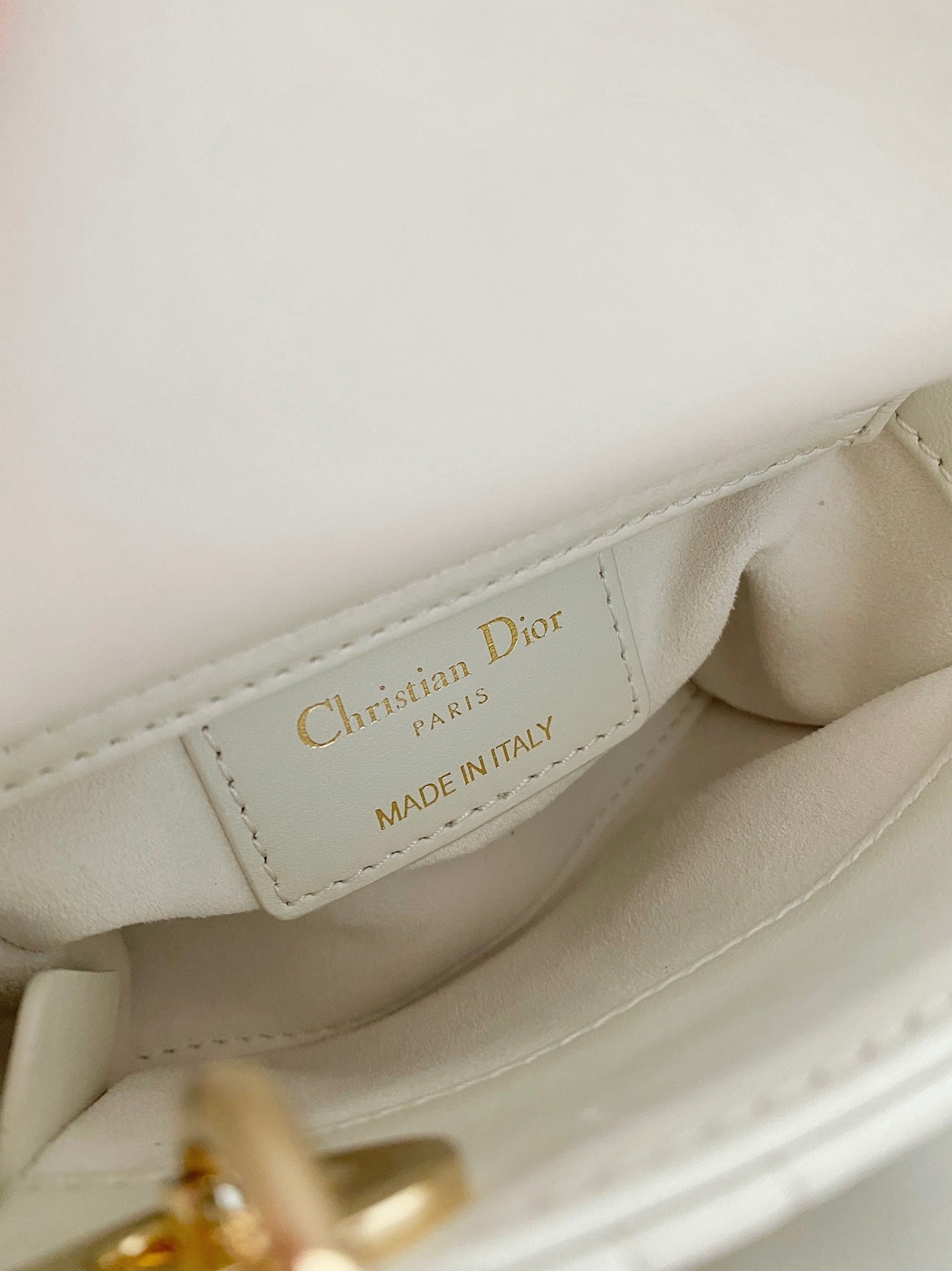 D10r Lady D10r Micro Bag Knockoff in White Cannage Lambskin
