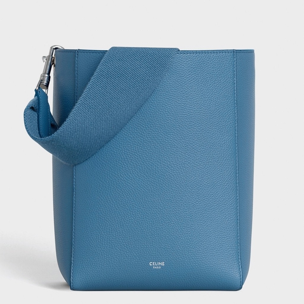 Top Quality Knockoff Ce1i*e Sangle Small Bucket Bag In Slate Blue Calfskin