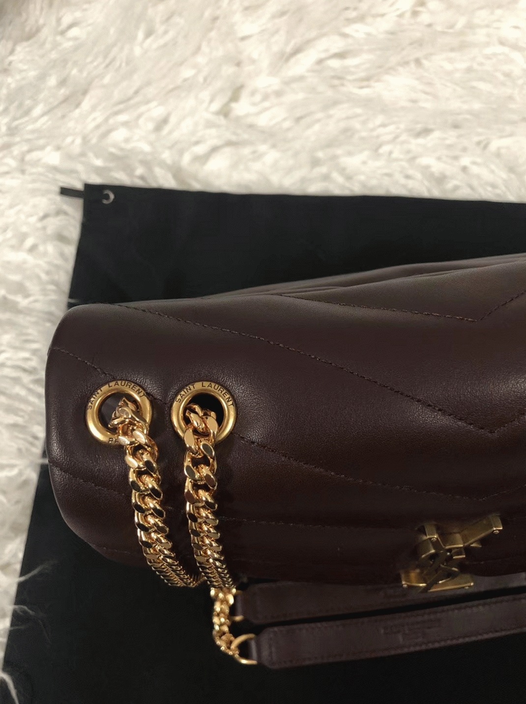 Replica Sa1nt Lau*nt LouLou Small Chain Bag Burgundy