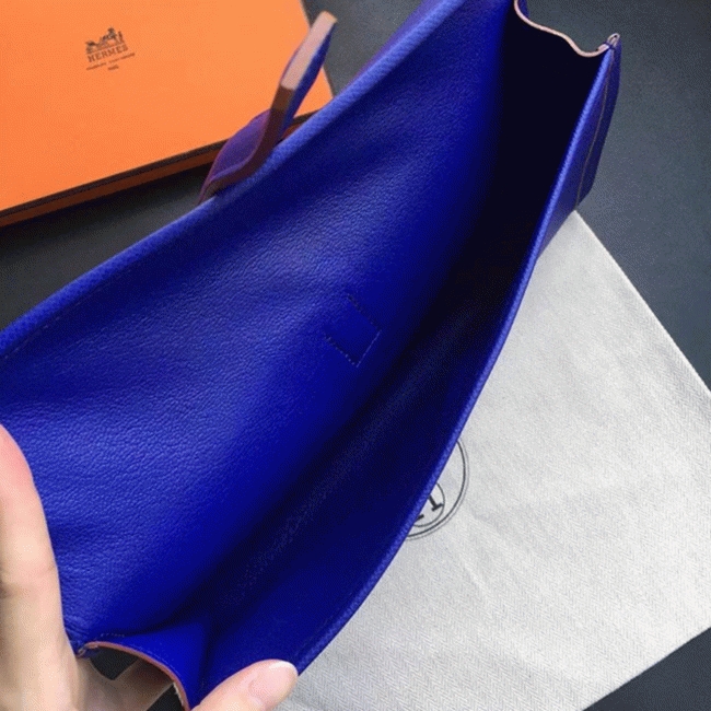 Electric Blue Epsom Replica H**me5 Jige Elan 29 Modern Clutch