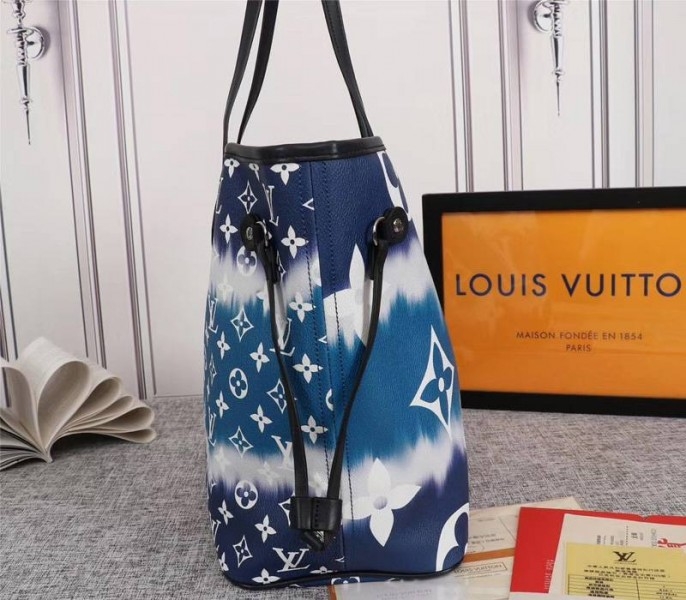 L0vis Vvtt0n Seasonal Escale Neverfull MM Tote In Blue