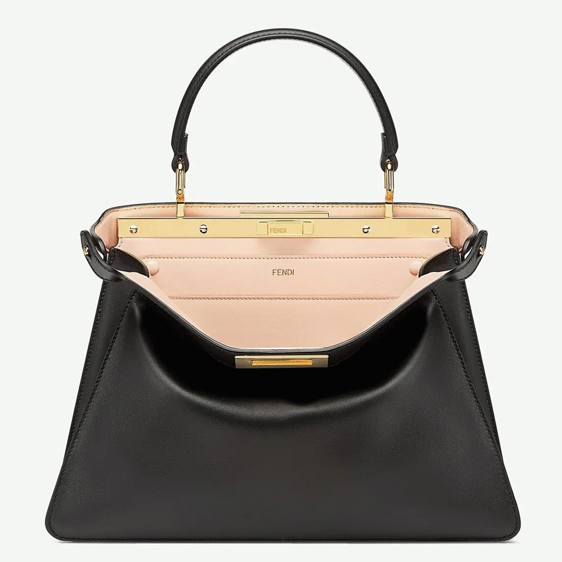 Top Quality Replica F**di Peekaboo ISeeU Medium Bag In Black Calfskin