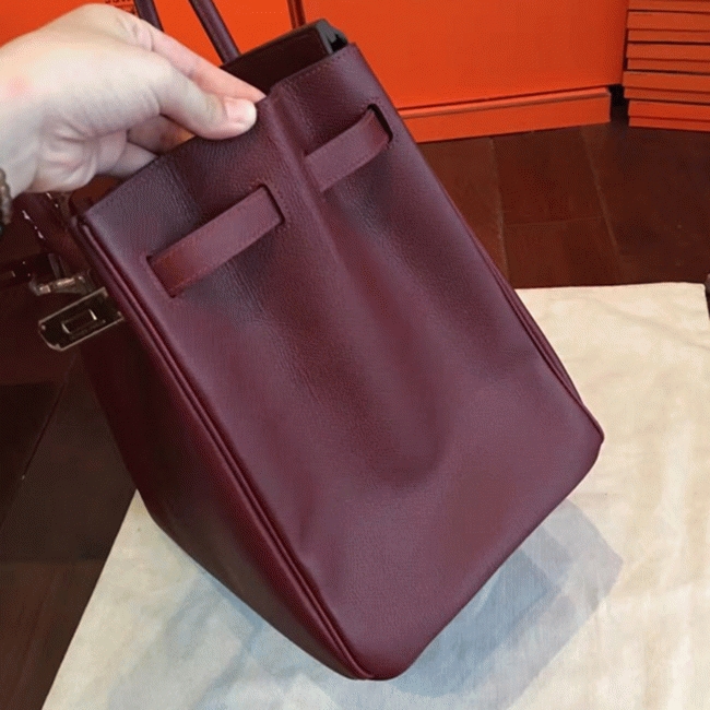 Bordeaux Imitation Copy H**me5 Birkin 40cm Handbag