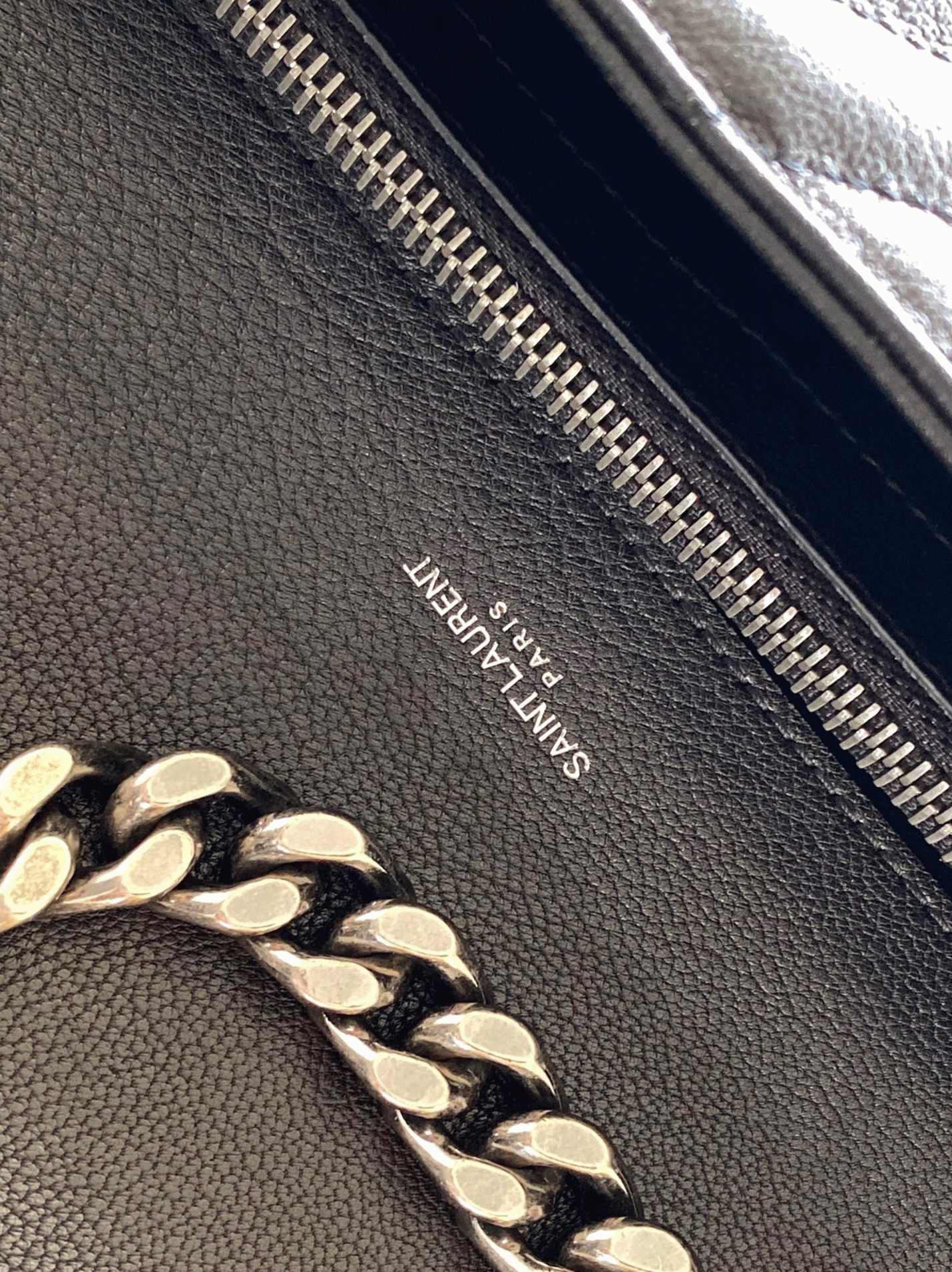 Fake Sa1nt Lau*nt College Medium Chain Bag Black