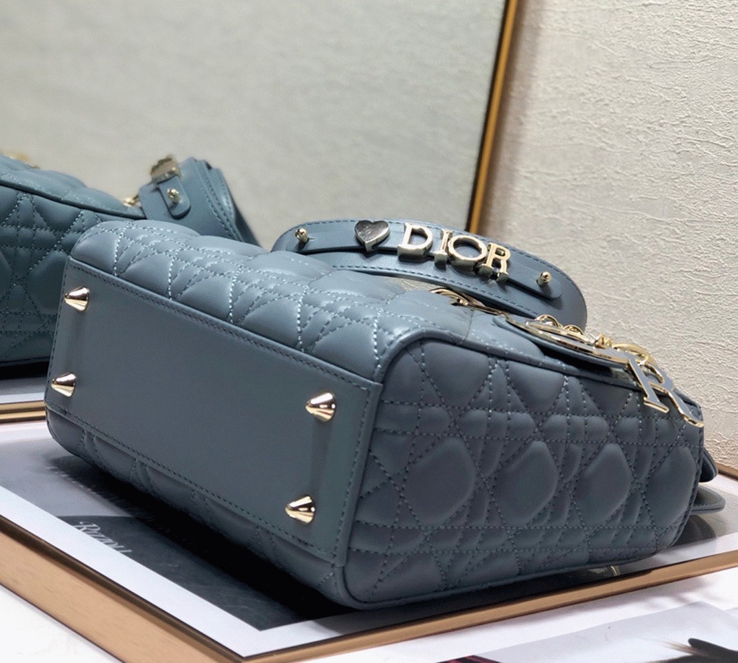 D10r Small Lady D10r My ABCD10r Bag Fake in Blue Cannage Lambskin