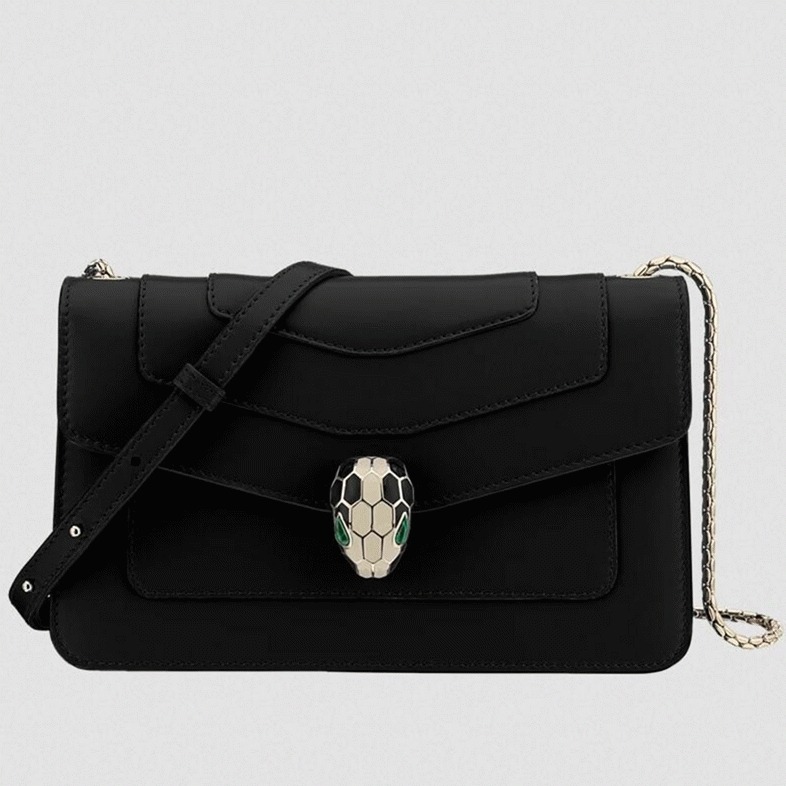 Replica Bv1g*ai Serpenti Forever Small Cross-body Bag Black Calfskin